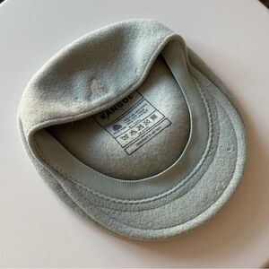 Kangol Wool Beret Cap Light Gray Kangaroo Logo Made In Britain Size L